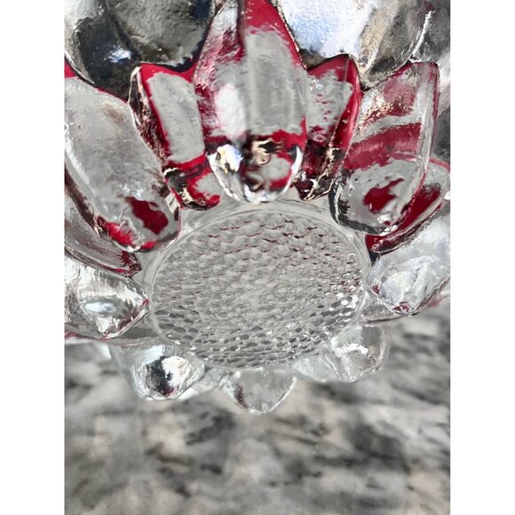 Nybro Sweden clear crystal flower-shaped bowl/candle holder - Picture 5 of 6